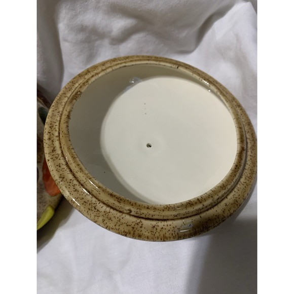 1950s Vintage Cookies All Over Cookie Jar With Walnut Handle Lid Vintage - Picture 10 of 13